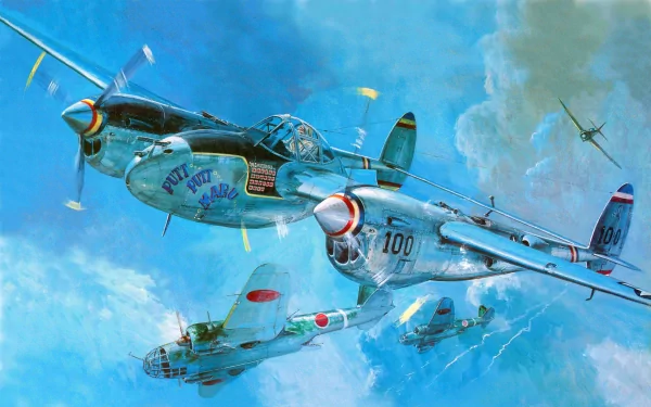 4K Ultra HD desktop wallpaper featuring detailed military aircraft engaged in aerial maneuvers against a vibrant sky backdrop.