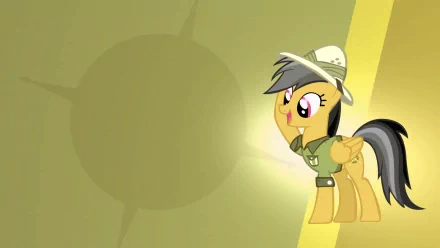 Vector HD desktop wallpaper featuring Daring Do from the TV show My Little Pony: Friendship Is Magic, set against a muted green background.