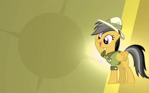 Vector HD desktop wallpaper featuring Daring Do from the TV show My Little Pony: Friendship Is Magic, set against a muted green background.