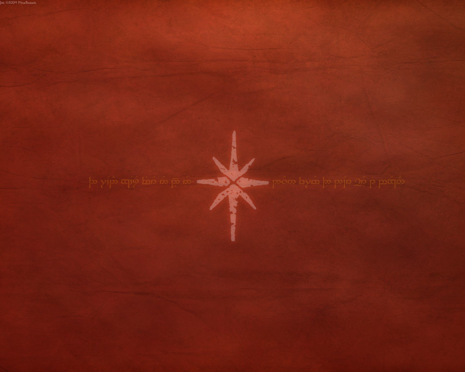 HD PC desktop wallpaper featuring a dark red background with the symbol of the White Tree of Gondor from the movie The Lord of the Rings.