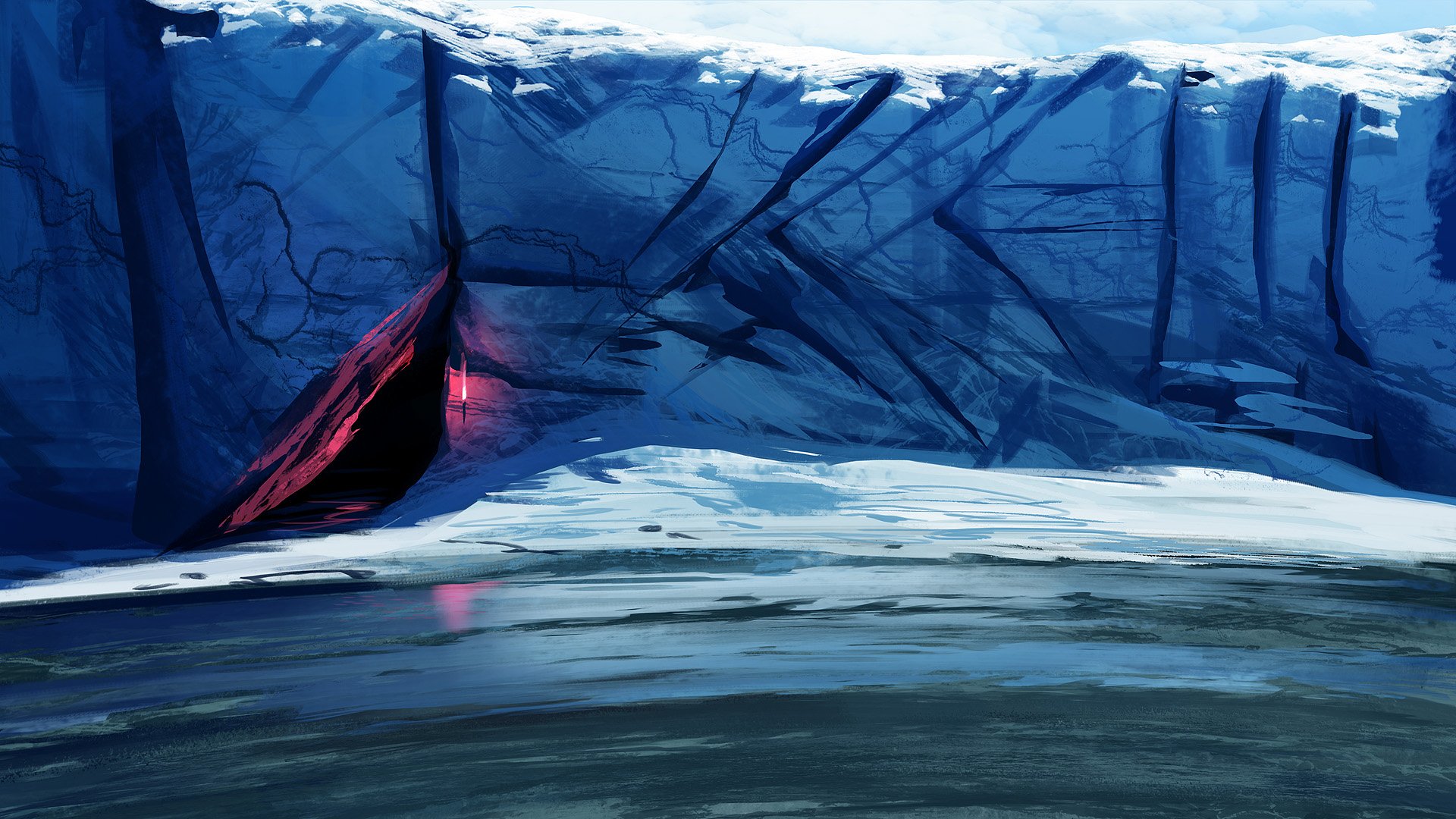 Download Brush Ice Water Aurora Borealis Dark Nature Winter Dark Nature HD Wallpaper by Makkon