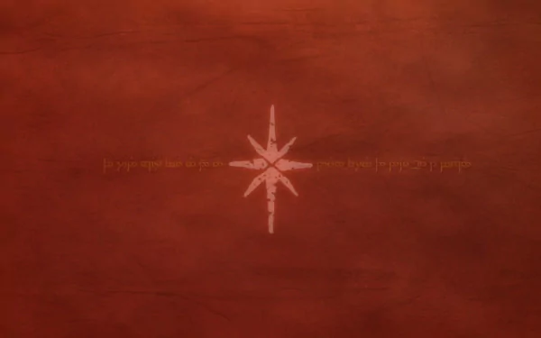 HD PC desktop wallpaper featuring a dark red background with the symbol of the White Tree of Gondor from the movie The Lord of the Rings.