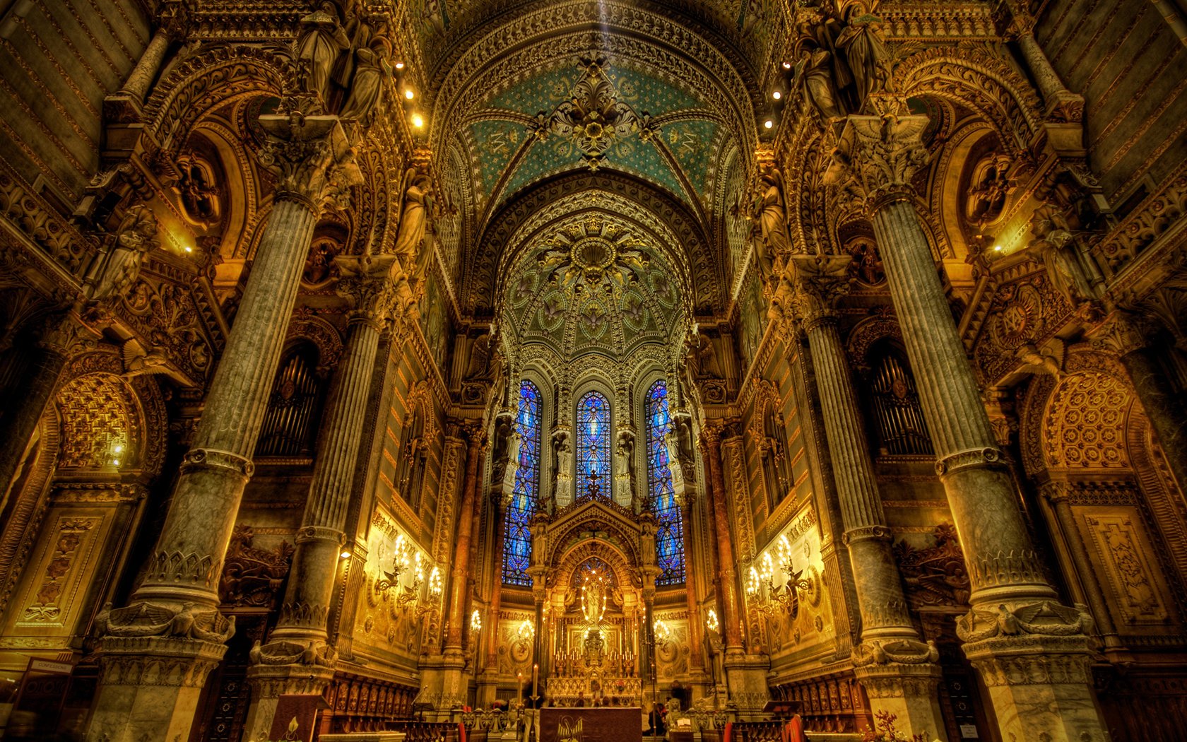 Religious Basilica of Notre-Dame de Fourvière HD Wallpaper | Background Image
