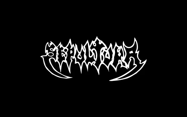 HD PC desktop wallpaper featuring the white Sepultura band logo on a black background, representing heavy metal music.