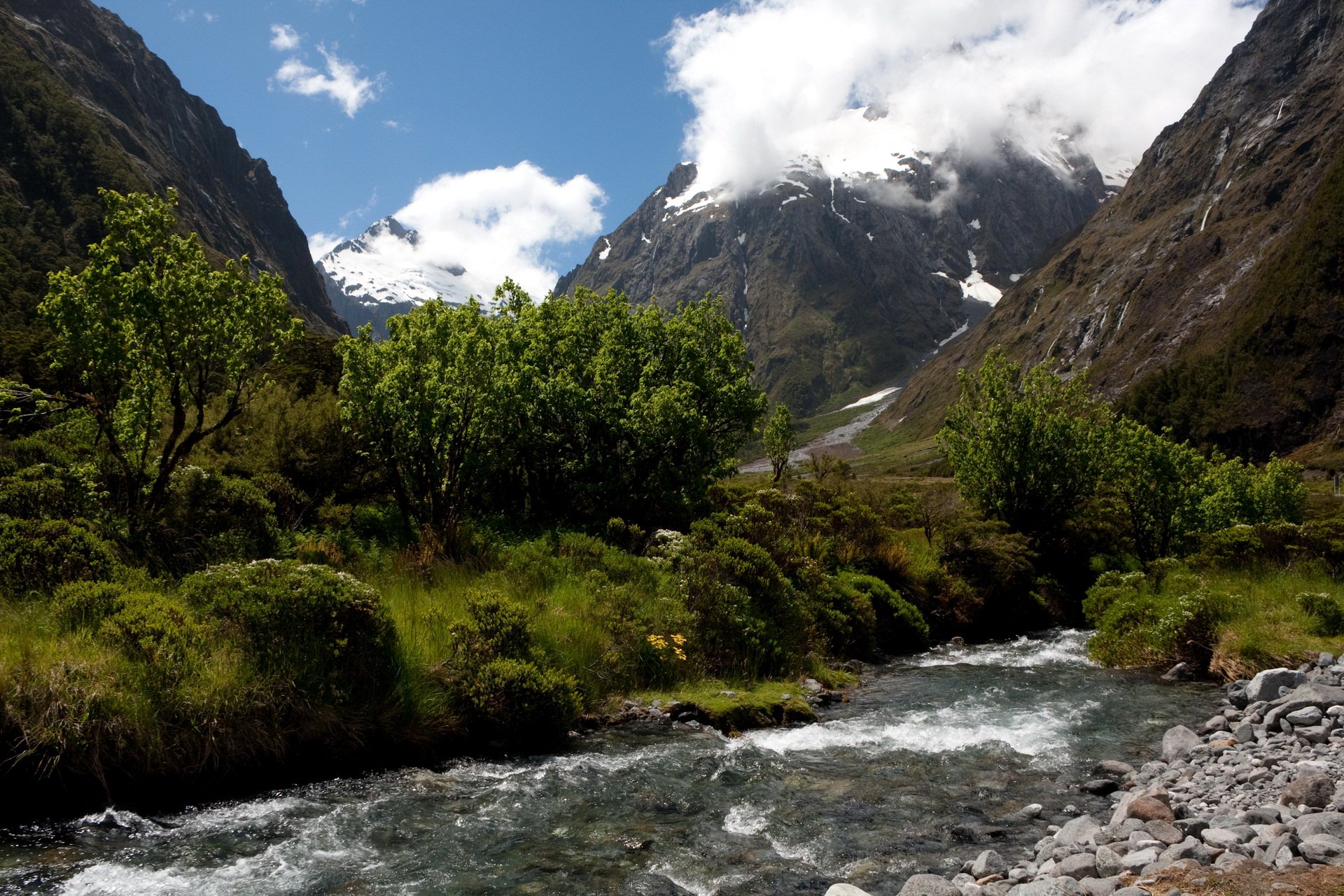 Download Mountain Landscape Nature Stream HD Wallpaper