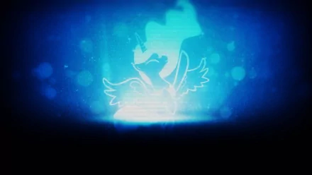 Vector art of Princess Luna from My Little Pony: Friendship Is Magic featuring black and blue textured design, presented as an HD PC desktop wallpaper background.