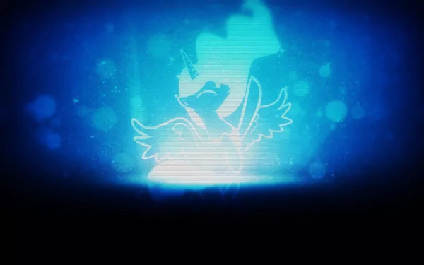 Vector art of Princess Luna from My Little Pony: Friendship Is Magic featuring black and blue textured design, presented as an HD PC desktop wallpaper background.