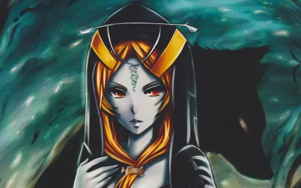 HD PC desktop wallpaper featuring Midna, a character from the video game The Legend of Zelda: Twilight Princess, with a dark, mystical background.