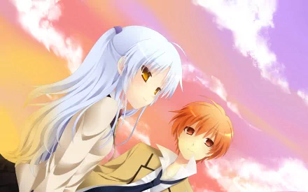 Yuzuru Otonashi Kanade Tachibana Anime Angel Beats! HD Desktop Wallpaper | Background Image