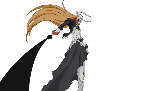 Ichigo Kurosaki from Bleach in his Hollow form, featured in a 4K Ultra HD anime desktop wallpaper with dramatic dark and orange tones.