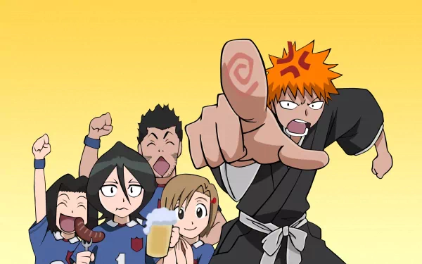Rukia Kuchiki Yuzu Kurosaki Karin Kurosaki Isshin Kurosaki Ichigo Kurosaki Anime Bleach HD Desktop Wallpaper | Background Image