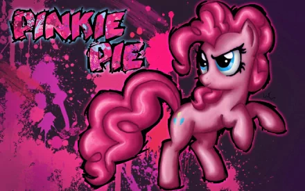 Graffiti-style HD wallpaper featuring Pinkie Pie from the TV show My Little Pony: Friendship Is Magic against a vivid, colorful background.