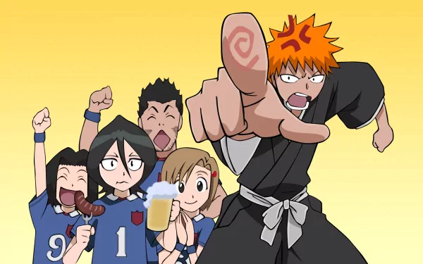 Rukia Kuchiki Yuzu Kurosaki Karin Kurosaki Isshin Kurosaki Ichigo Kurosaki Anime Bleach HD Desktop Wallpaper | Background Image
