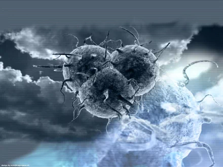 CGI-rendered HD wallpaper depicting detailed textured patterns of germs and bacteria shapes in monochrome colors with an artistic, scientific feel.