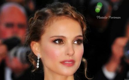 A stunning HD wallpaper featuring actress Natalie Portman, showcasing her elegant look and captivating expression against a blurred background.