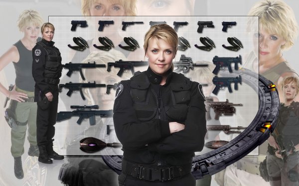 TV Show Stargate SG-1 Stargate Amanda Tapping Gun Samantha Carter HD Wallpaper | Background Image