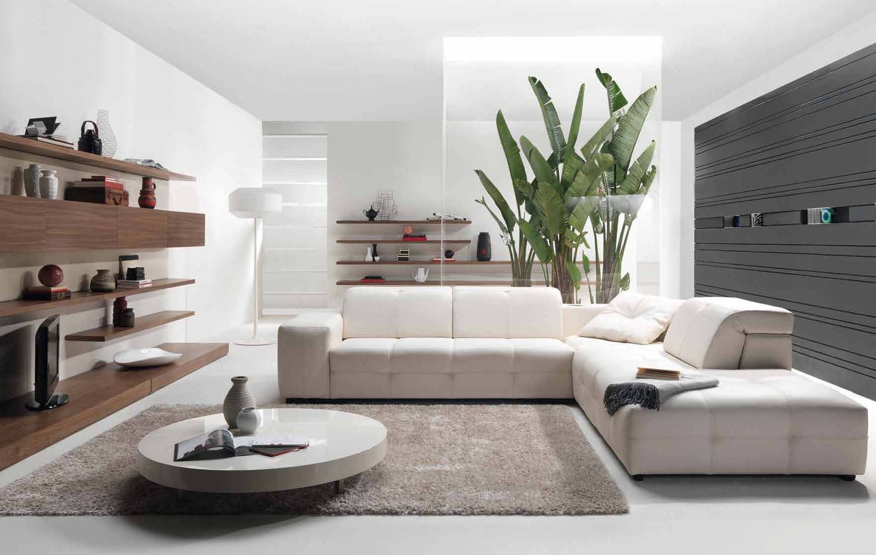 Modern Man-Made Living Room — HD Minimalist Interior Wallpaper ...