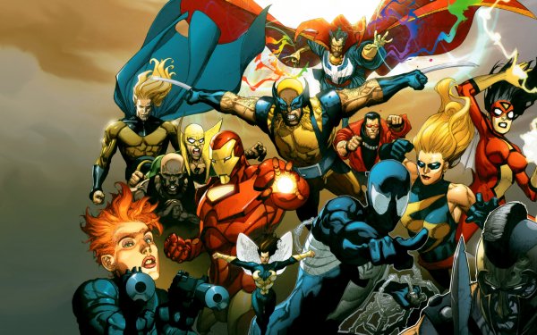 Bande-dessinées Marvel Comics Wolverine Iron Man Iron Fist Wonder Man Spider-Woman Ms. Marvel Spider-Man Veuve Noire Docteur Strange Les Vengeurs Wasp Carol Danvers Janet van Dyne Fond d'écran HD | Image