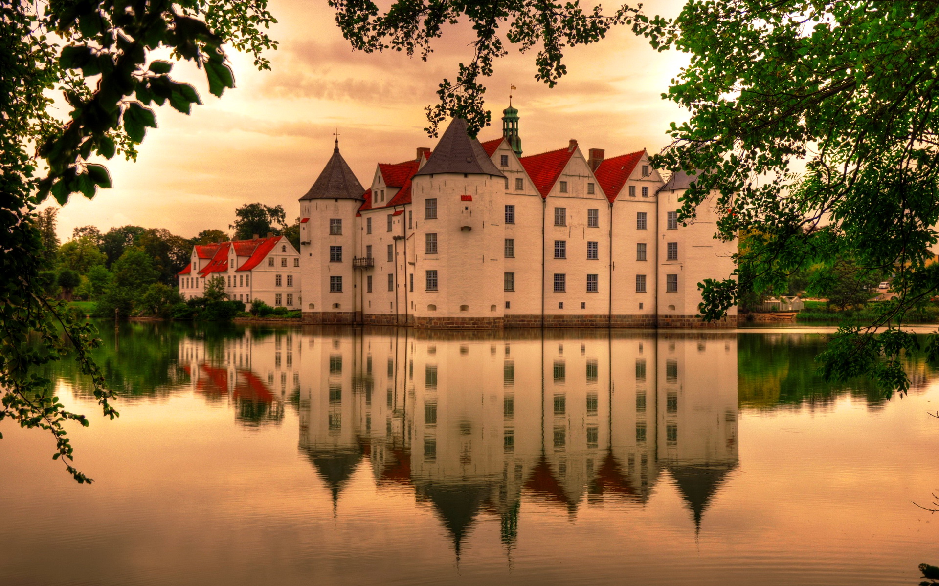 страны архитектура река отражение замок Германия country architecture river reflection castle Germany загрузить