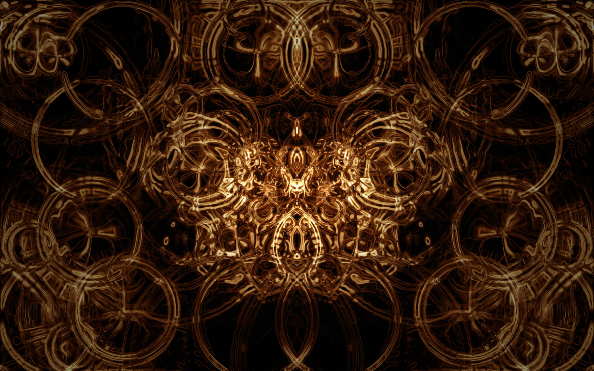 HD abstract wallpaper featuring a complex pattern of interwoven circular shapes and rich, deep brown colors creating a textured, cool visual effect. Suitable as a desktop background.