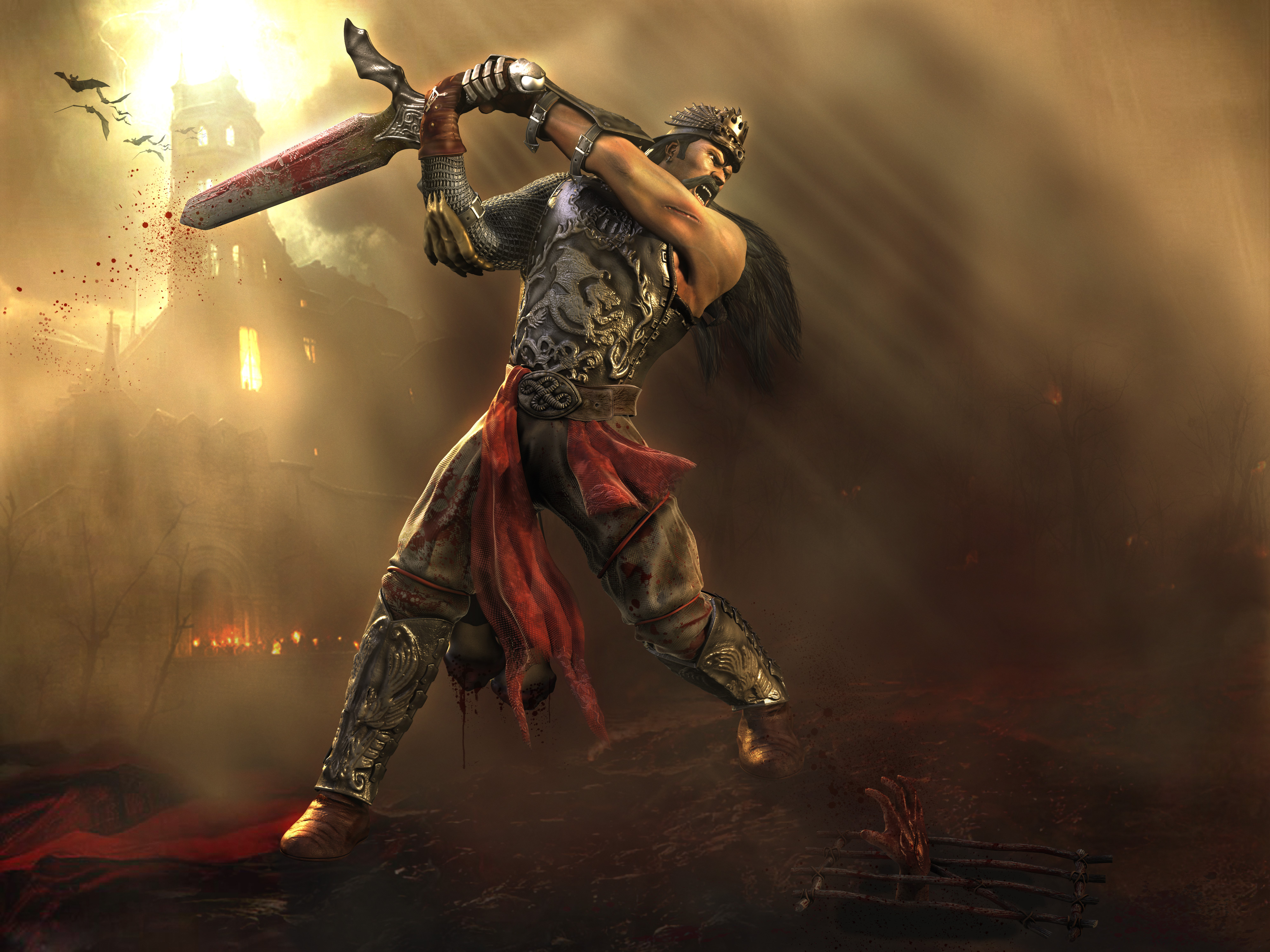 Epic Fantasy Warrior: HD Wallpaper Of A Fearless Woman Fighter By