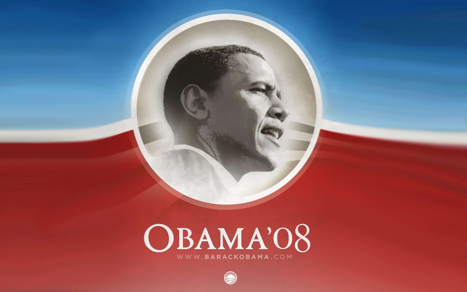 Obama'08 HD Wallpaper: A Bold Logo for Change