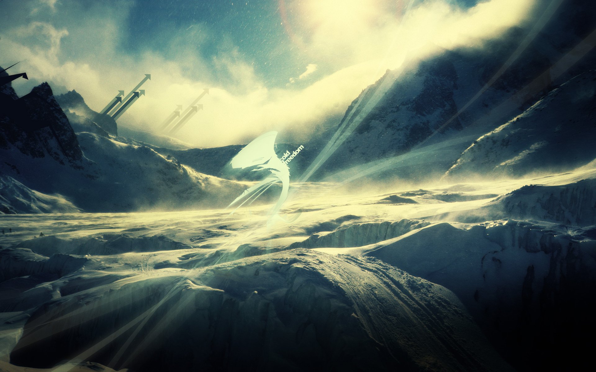 A breathtaking artistic depiction of nature, featuring a sweeping landscape with dramatic light and shadow. This stunning image works beautifully as a HD desktop wallpaper.
