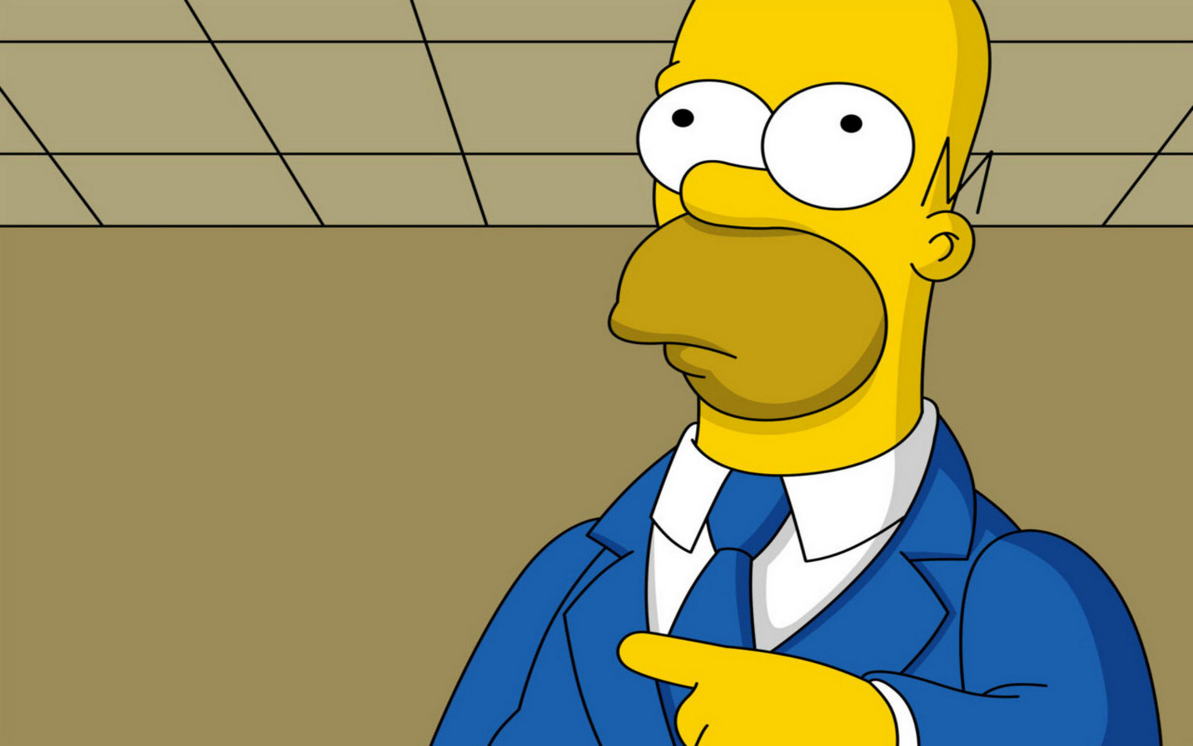 Homer Simpson on a HD desktop wallpaper.