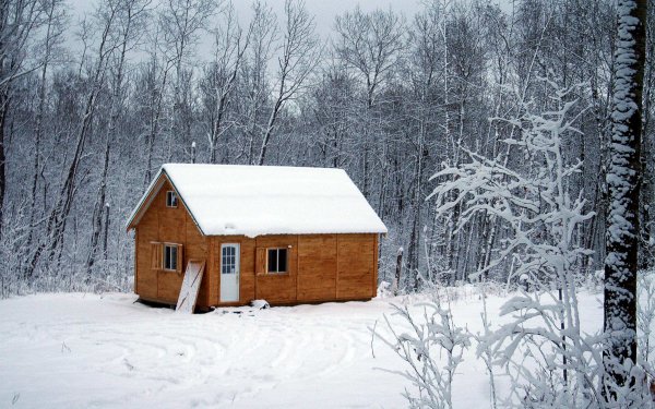 Earth Winter Cabin HD Wallpaper | Background Image