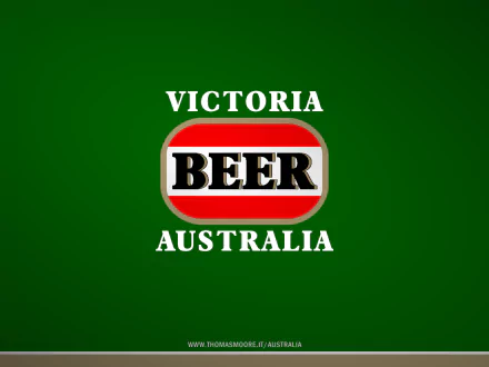 HD desktop wallpaper featuring the Victoria Beer logo set against a green background, highlighting the iconic Australian beer brand.