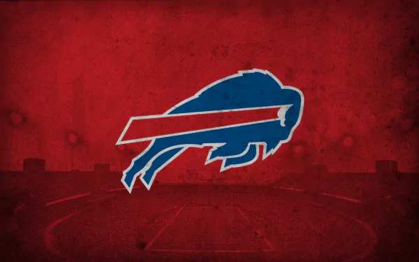 HD PC desktop wallpaper featuring the Buffalo Bills logo on a textured red background, highlighting the vibrant spirit of the sports team.