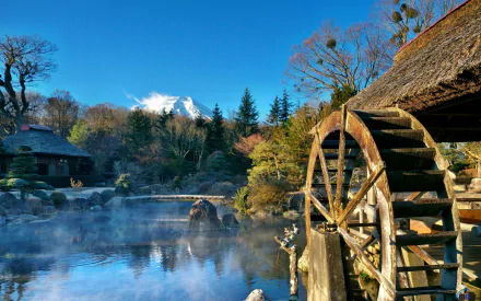 man made watermill HD Desktop Wallpaper | Background Image