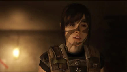 HD PC desktop wallpaper of a character from the video game Beyond: Two Souls, featuring detailed lighting and a moody, immersive atmosphere.