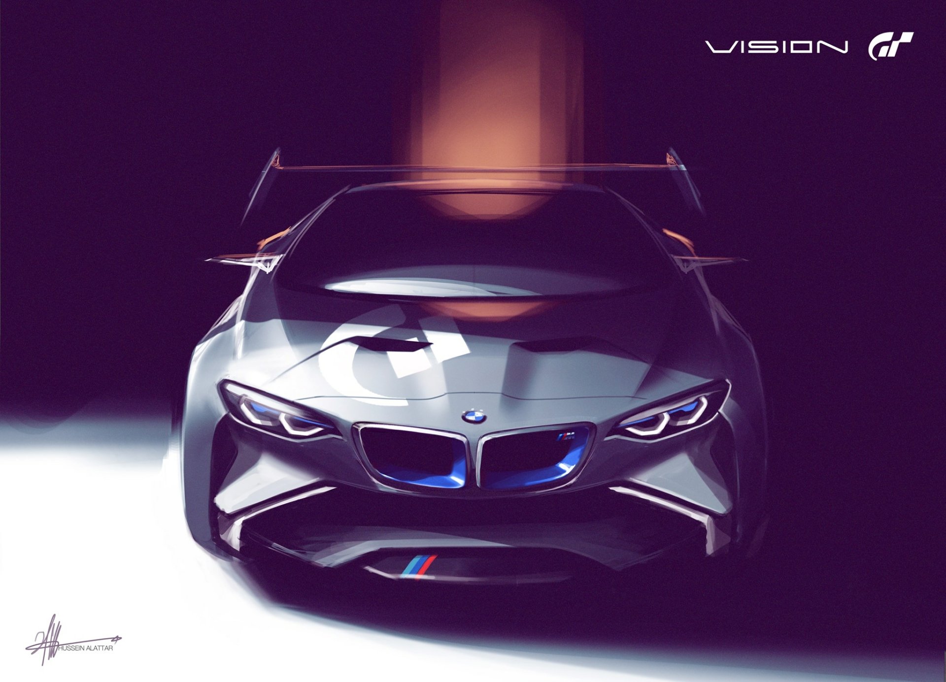 A sleek BMW car design from Gran Turismo 6, depicted in dynamic lighting, serves as a captivating HD PC desktop wallpaper and background.