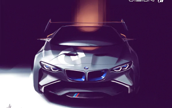 A sleek BMW car design from Gran Turismo 6, depicted in dynamic lighting, serves as a captivating HD PC desktop wallpaper and background.