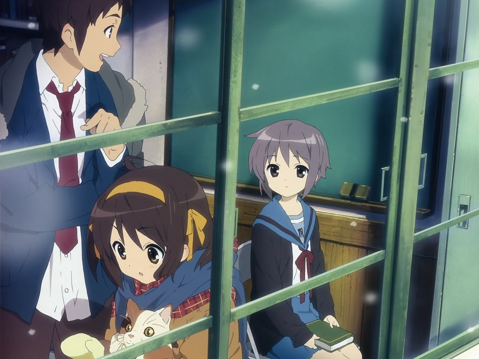 Download Shamisen (Haruhi) Kyon (Haruhi) Haruhi Suzumiya Yuki Nagato Anime The Melancholy Of Haruhi Suzumiya Wallpaper