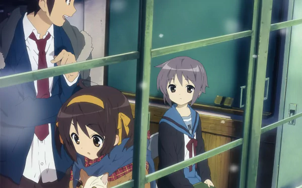 Shamisen (Haruhi) Kyon (Haruhi) Haruhi Suzumiya Yuki Nagato Anime The Melancholy of Haruhi Suzumiya HD Desktop Wallpaper | Background Image