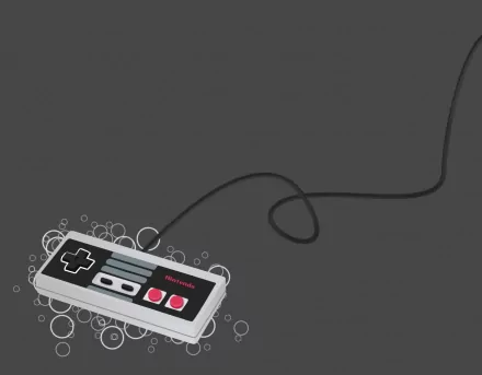 A nostalgic Nintendo Entertainment System controller with a sleek design, set against a subtle background, serves as an HD PC desktop wallpaper.