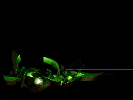 HD artistic graffiti desktop wallpaper featuring abstract green shapes on a dark background.