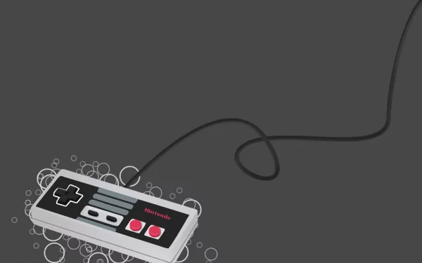 A nostalgic Nintendo Entertainment System controller with a sleek design, set against a subtle background, serves as an HD PC desktop wallpaper.