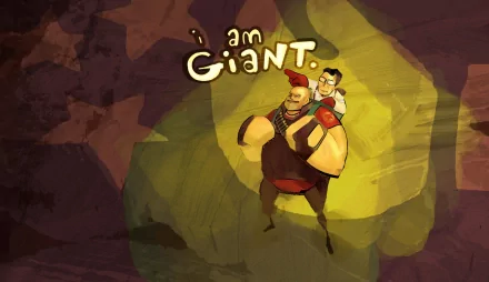 HD PC desktop wallpaper featuring stylized characters from the video game Team Fortress 2 with the phrase I am Giant illuminated in the background.