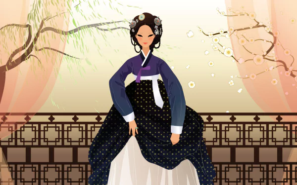 traditional costume Korea woman artistic HD Desktop Wallpaper | Background Image