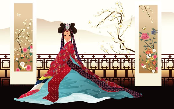 Women Artistic Korea Traditional Costume HD Wallpaper | Background Image