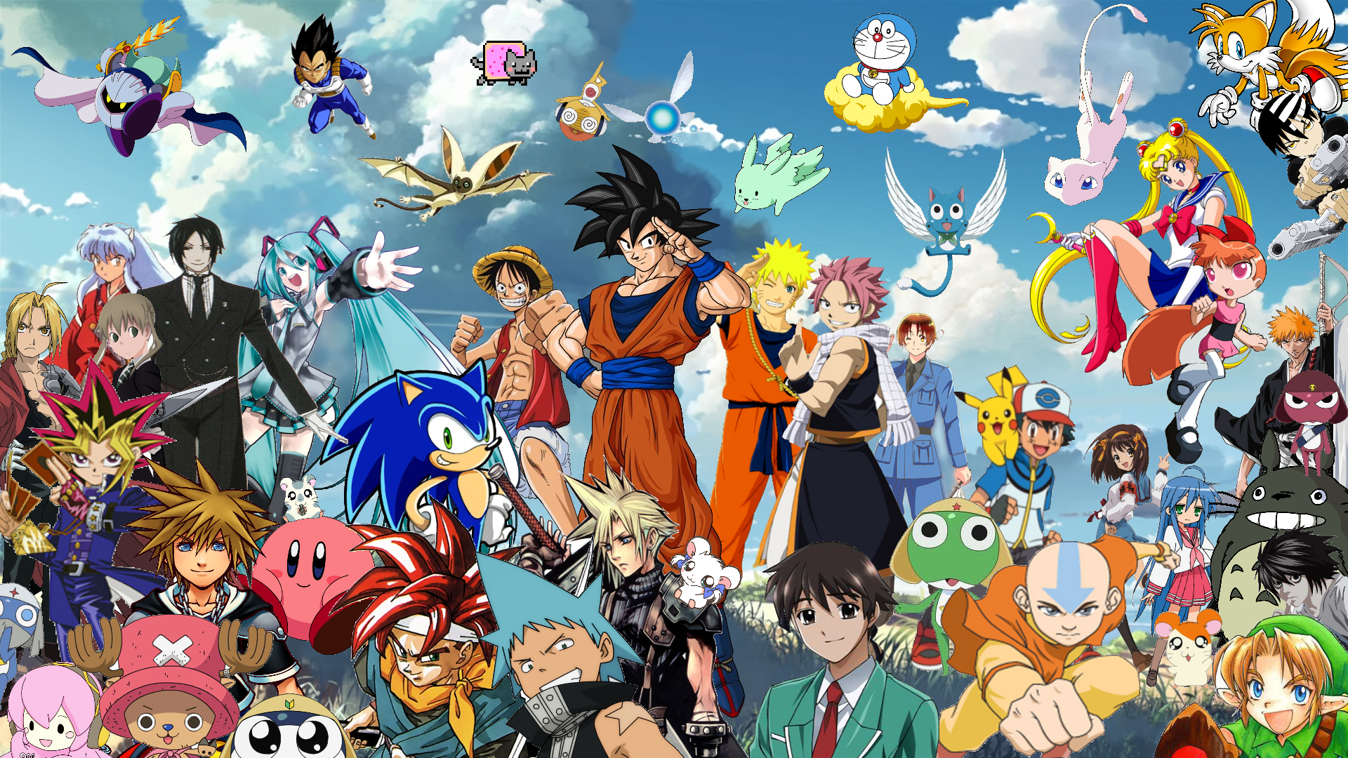 Anime, Collage, Crossover, HD wallpaper | Peakpx