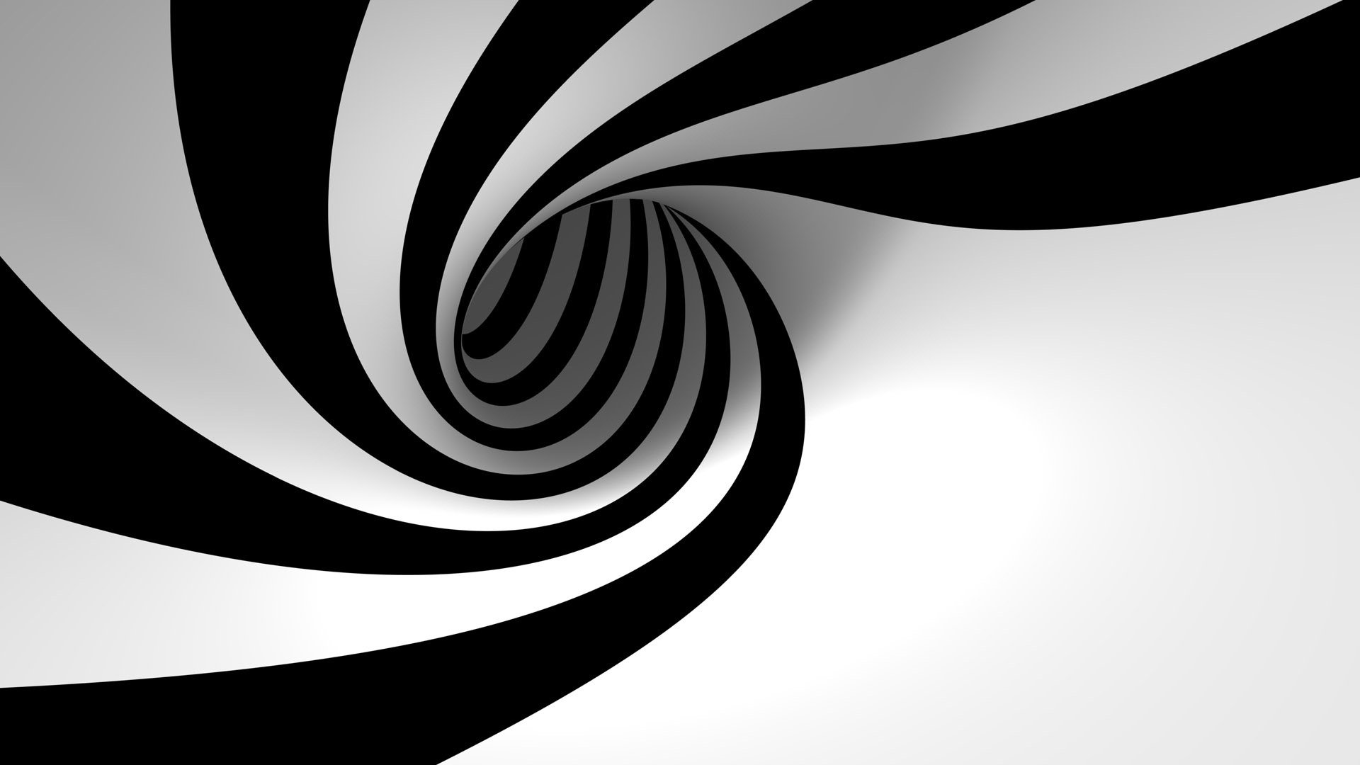 Abstract black and white striped vortex design creating a dynamic, swirling effect in this HD PC desktop wallpaper and background.