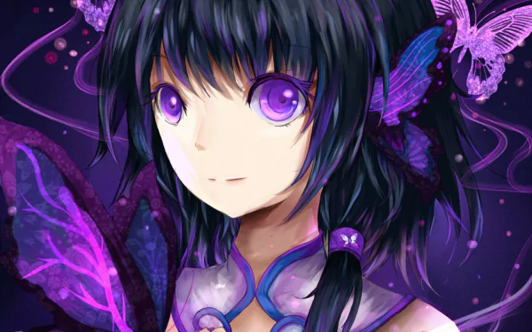 Purple Anime Girl - 4K Ultra HD Wallpaper by CelestialCanvas