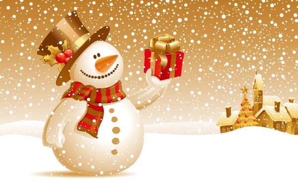Día festivo Navidad Christmas Tree Muñeco de nieve Regalo Fondo de pantalla HD | Fondo de Escritorio