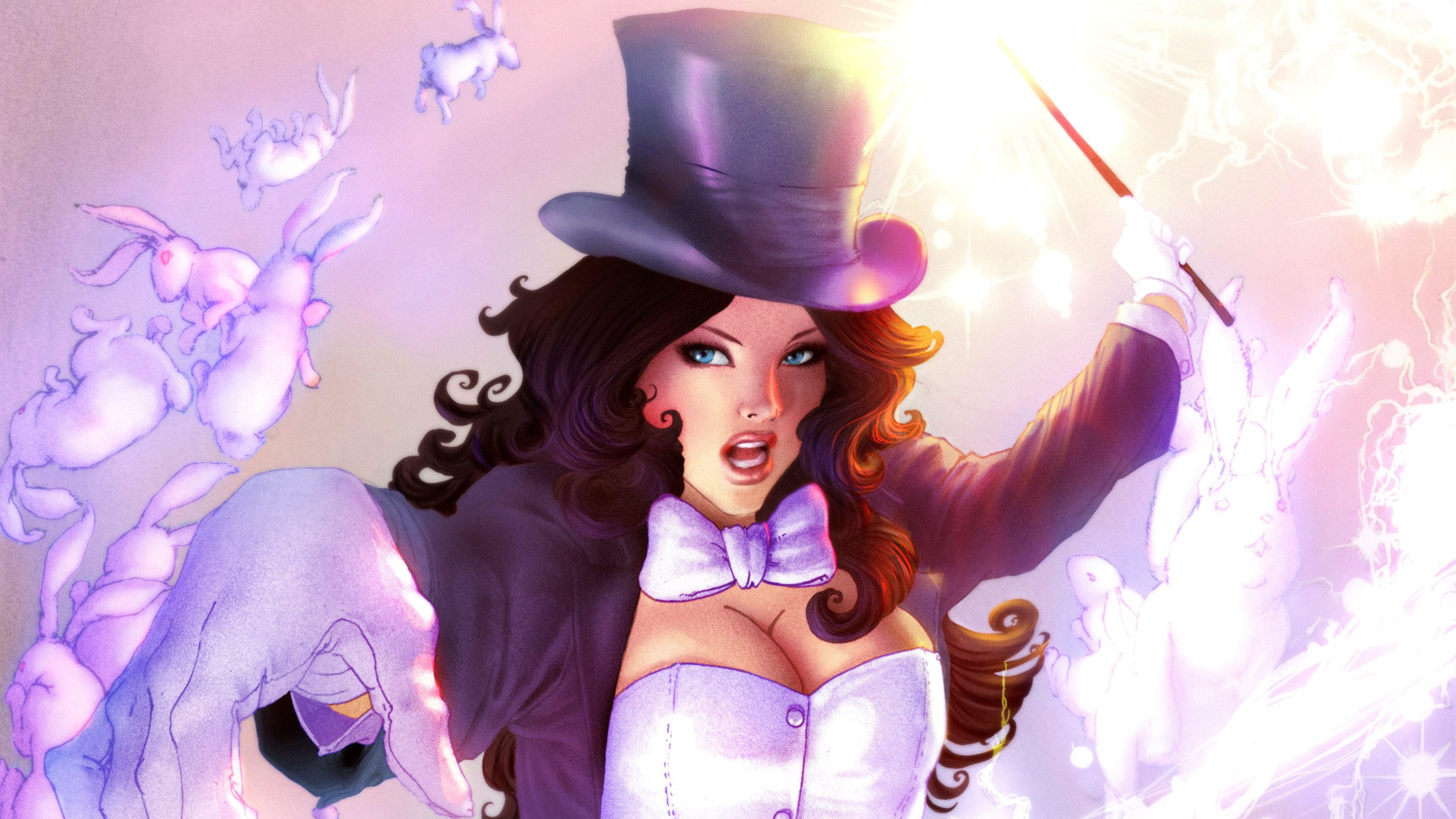 Zatanna, skulls, Steferson Rocha, dark background, comics, illustration, dc  comics, HD wallpaper | Peakpx