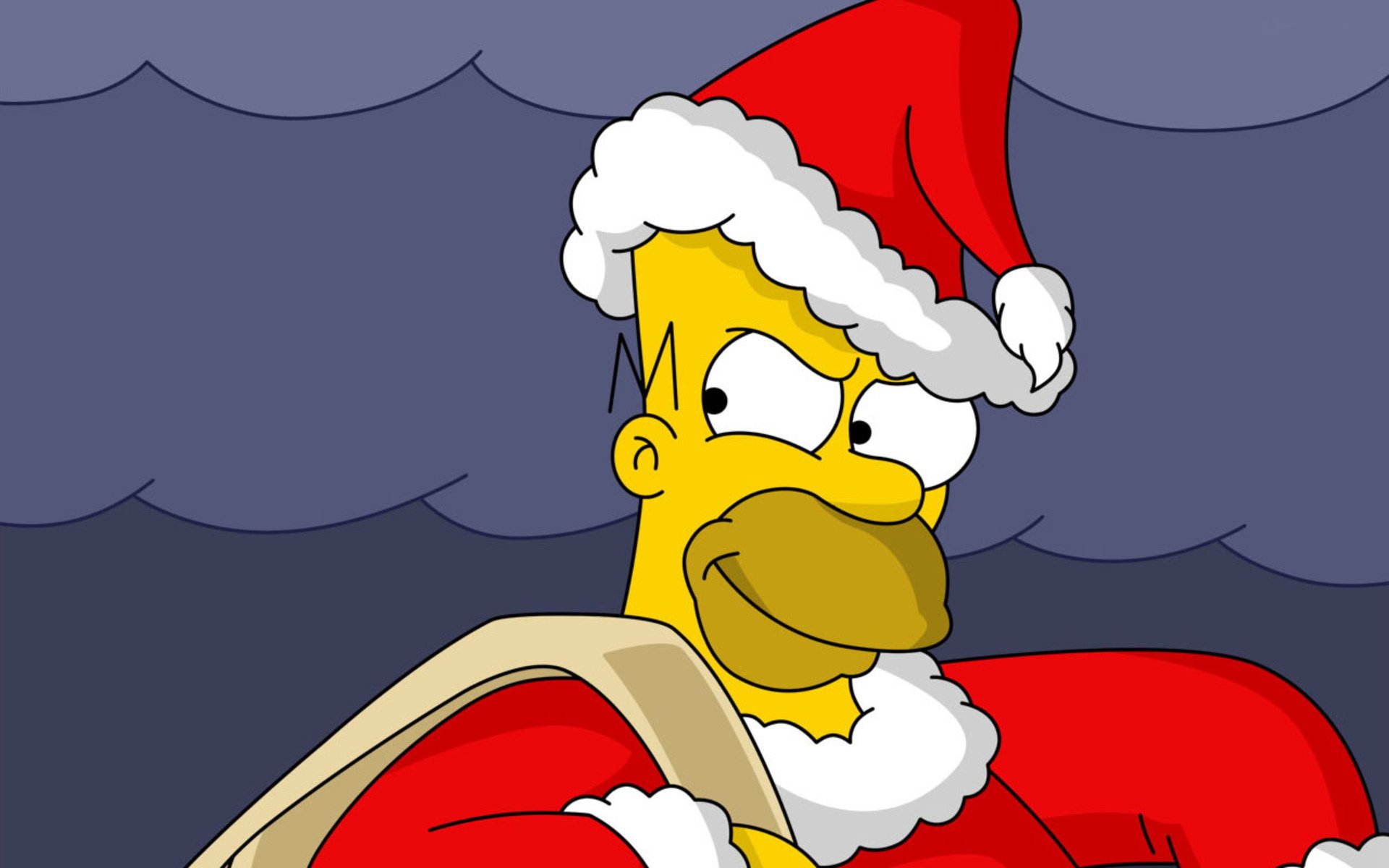 Download Santa Hat Santa Homer Simpson Holiday Christmas HD Wallpaper