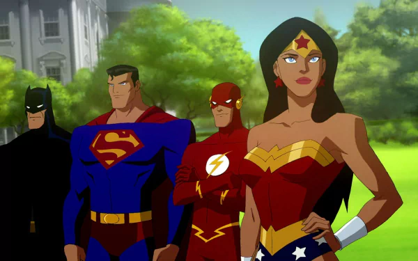 Wally West Wonder Woman Flash Superman Batman movie Justice League: Crisis On Two Earths HD Desktop Wallpaper | Background Image